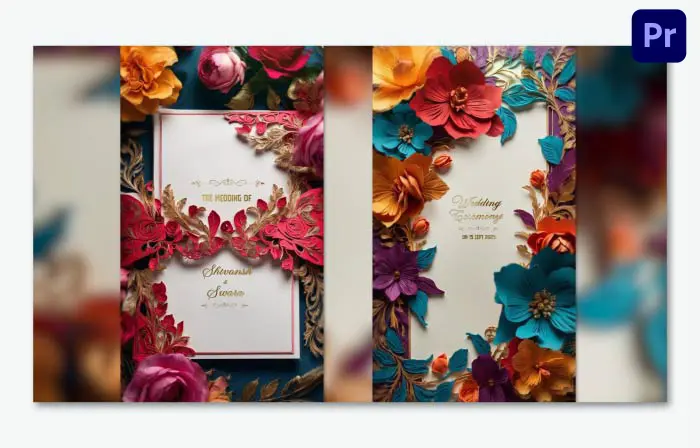 Floral Design Wedding Invitation 3D Insta Story